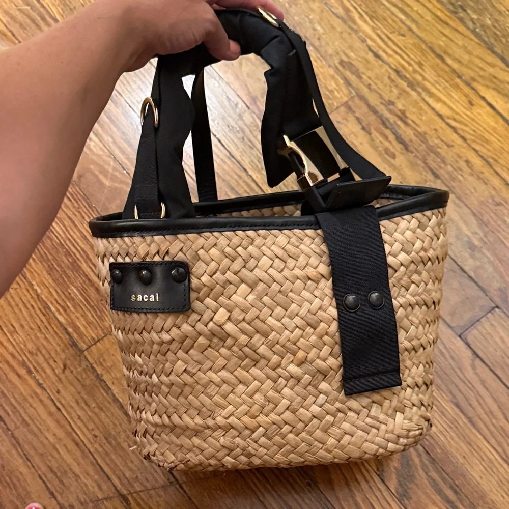 Sacai Black and Tan Woven Tote Bag - Picture 1 of 5